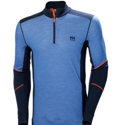 [103-009962] HELLY HANSEN 75107_595, HH LIFA MERINO HALF ZIP, NAVY/STONE BLUE